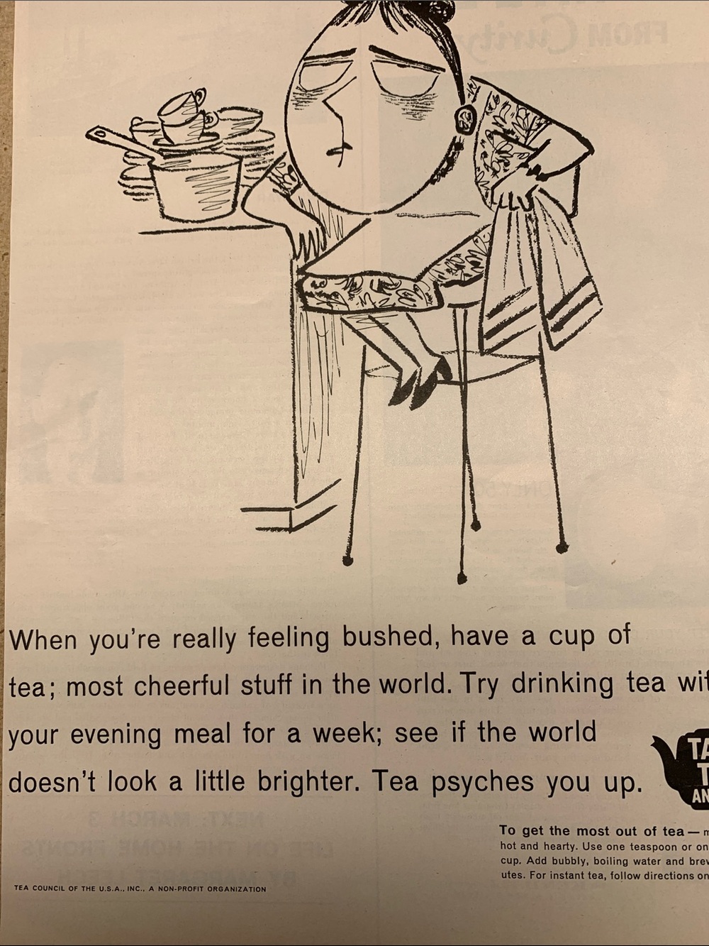 Vintage Tea Break Advertisement Life Magazine February 17, 1961
